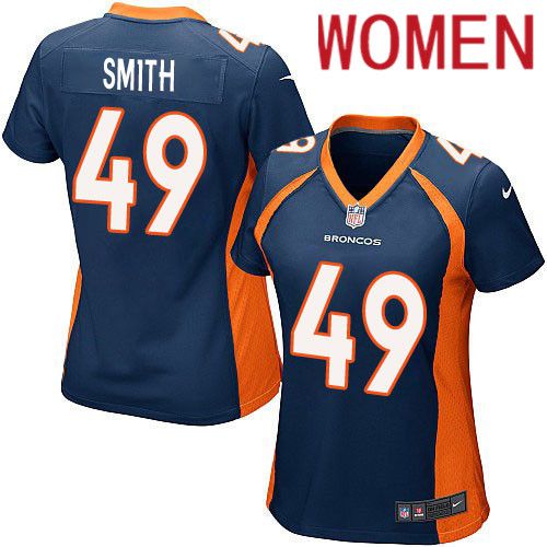 Women Denver Broncos #49 Dennis Smith Nike Navy Game NFL Jersey